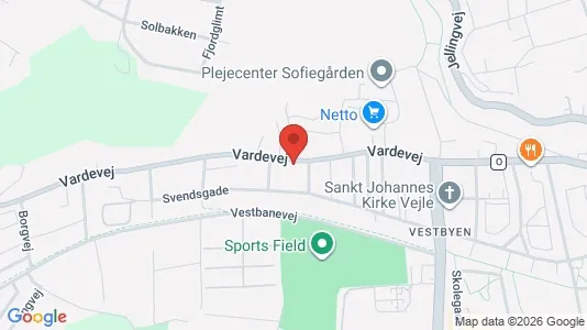 Erhvervslokaler til leje i Vejle Centrum - kort over placeringen