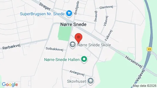 Erhvervslokaler til leje i Nørre Snede - kort over placeringen