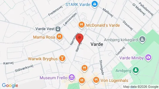 Erhvervslokaler til leje i Varde - kort over placeringen