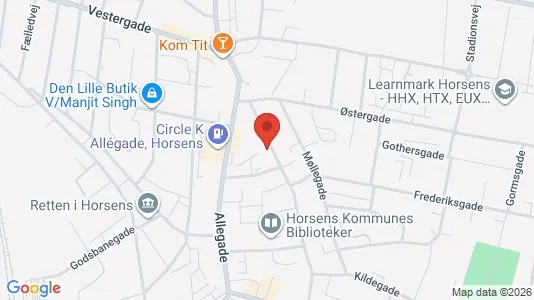 Erhvervslokaler til leje i Horsens - kort over placeringen
