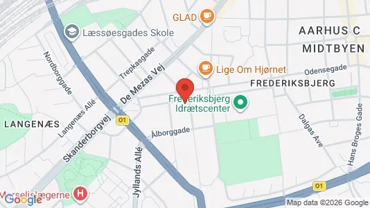Erhvervslokaler til leje i Århus C - kort over placeringen