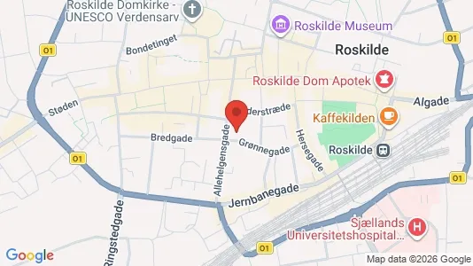Erhvervslokaler til leje i Roskilde - kort over placeringen
