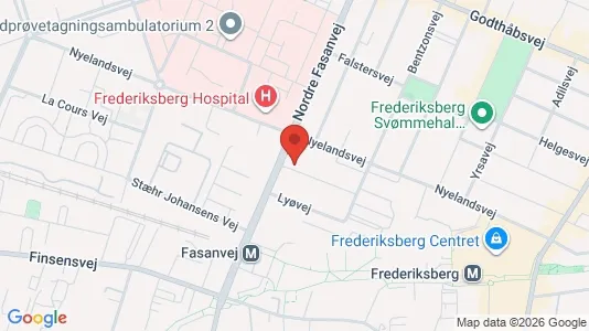 Erhvervslokaler til leje i Frederiksberg - kort over placeringen