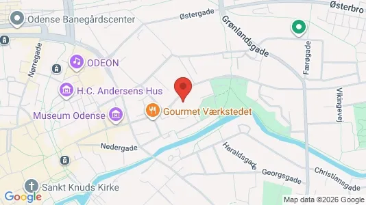 Erhvervslokaler til leje i Odense C - kort over placeringen