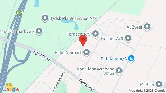 Erhvervslokaler til leje i Køge - kort over placeringen