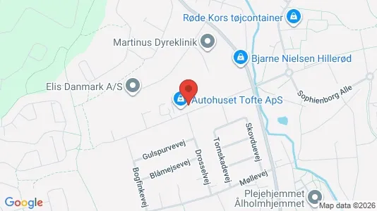Erhvervslokaler til leje i Hillerød - kort over placeringen