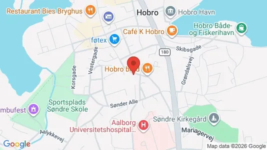 Erhvervslokaler til leje i Hobro - kort over placeringen
