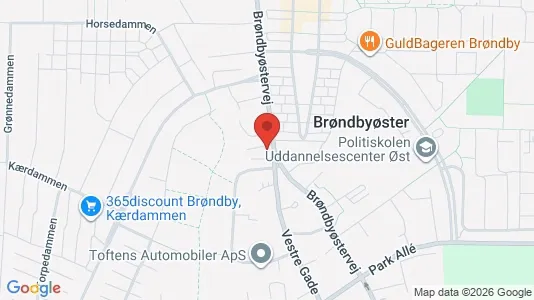 Erhvervslokaler til leje i Brøndby - kort over placeringen