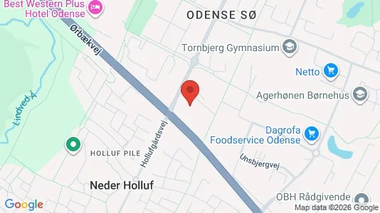 Erhvervslokaler til leje i Odense SØ - kort over placeringen
