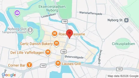 Erhvervslokaler til leje i Nyborg - kort over placeringen