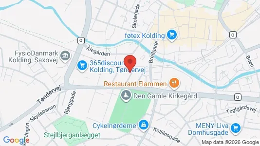 Erhvervslokaler til leje i Kolding - kort over placeringen