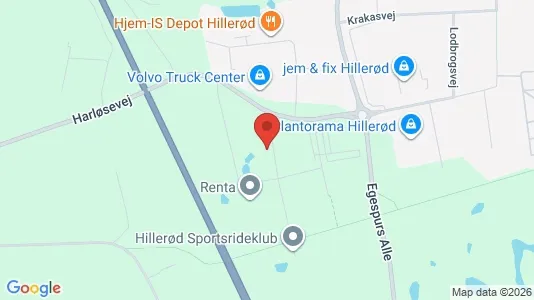 Erhvervslokaler til leje i Hillerød - kort over placeringen