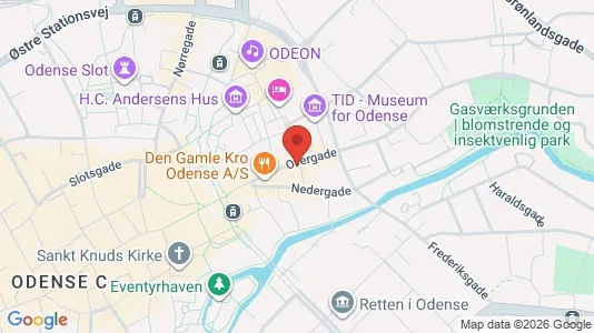 Erhvervslokaler til leje i Odense C - kort over placeringen