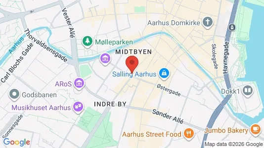 Erhvervslokaler til leje i Århus C - kort over placeringen