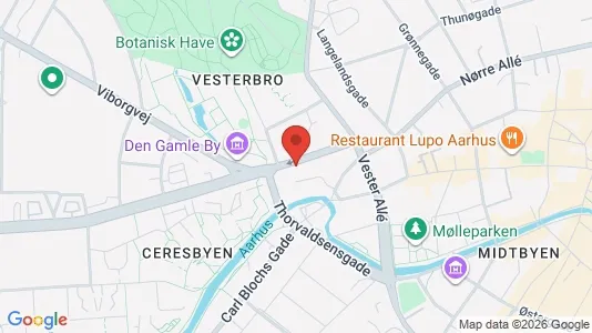 Erhvervslokaler til leje i Århus C - kort over placeringen