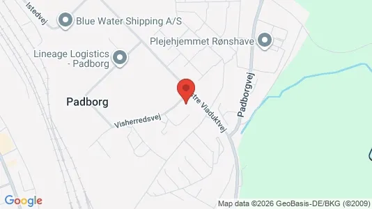 Erhvervslokaler til leje i Padborg - kort over placeringen