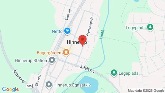 Erhvervslokaler til leje i Hinnerup - kort over placeringen