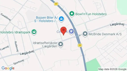 Erhvervslokaler til leje i Holstebro - kort over placeringen