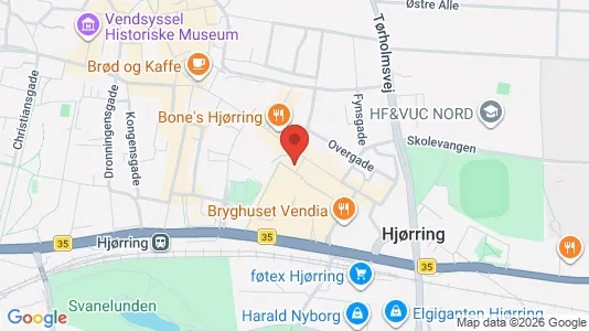 Erhvervslokaler til leje i Hjørring - kort over placeringen