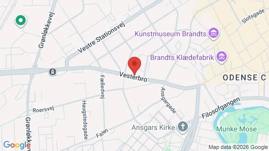 Erhvervslokaler til leje i Odense C - kort over placeringen