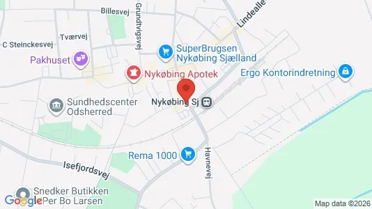 Erhvervslokaler til leje i Nykøbing Sjælland - kort over placeringen