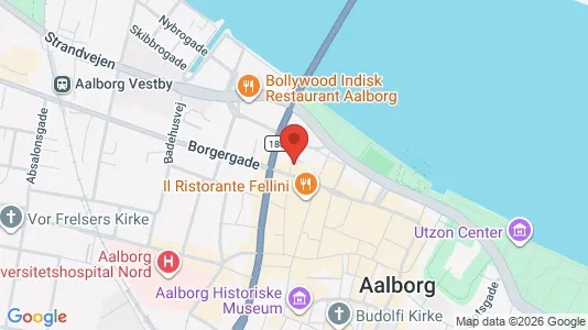Erhvervslokaler til leje i Aalborg Centrum - kort over placeringen