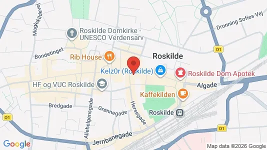 Erhvervslokaler til leje i Roskilde - kort over placeringen