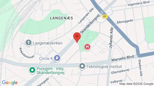 Erhvervslokaler til leje i Århus C - kort over placeringen