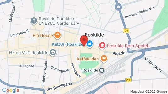 Erhvervslokaler til leje i Roskilde - kort over placeringen