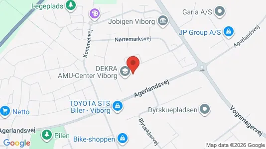 Erhvervslokaler til leje i Viborg - kort over placeringen
