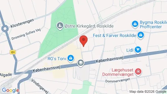 Erhvervslokaler til leje i Roskilde - kort over placeringen