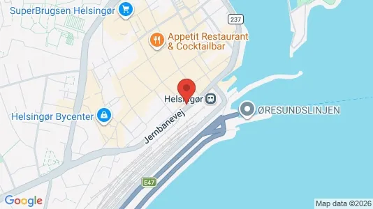 Erhvervslokaler til leje i Helsingør - kort over placeringen