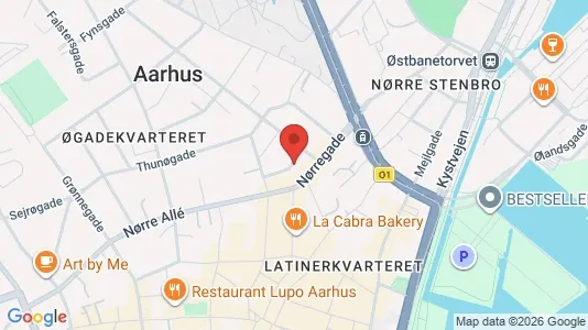Erhvervslokaler til leje i Århus C - kort over placeringen
