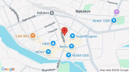 Erhvervslokaler til leje i Nakskov - kort over placeringen