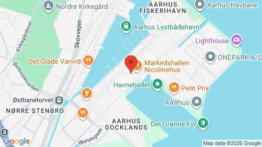 Erhvervslokaler til leje i Århus C - kort over placeringen