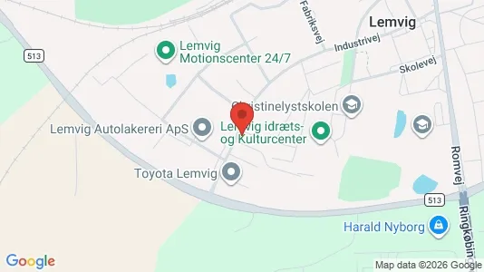 Erhvervslokaler til leje i Lemvig - kort over placeringen