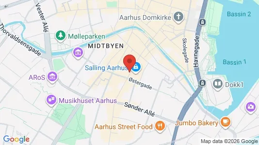 Erhvervslokaler til leje i Århus C - kort over placeringen