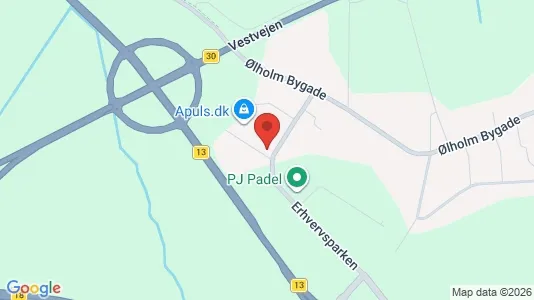 Erhvervslokaler til leje i Tørring - kort over placeringen
