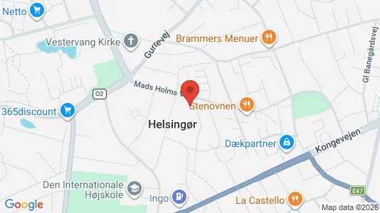 Erhvervslokaler til leje i Helsingør - kort over placeringen