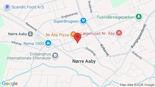 Erhvervslokaler til leje i Nørre Aaby - kort over placeringen