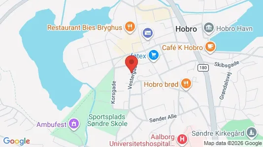 Erhvervslokaler til leje i Hobro - kort over placeringen