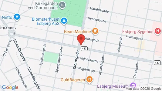 Erhvervslokaler til leje i Esbjerg Centrum - kort over placeringen