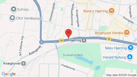 Erhvervslokaler til leje i Hjørring - kort over placeringen