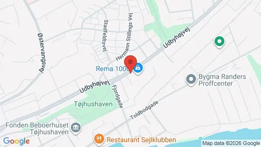 Erhvervslokaler til leje i Randers NØ - kort over placeringen