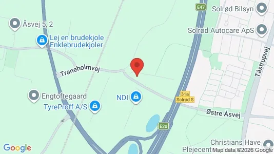 Erhvervslokaler til leje i Solrød Strand - kort over placeringen