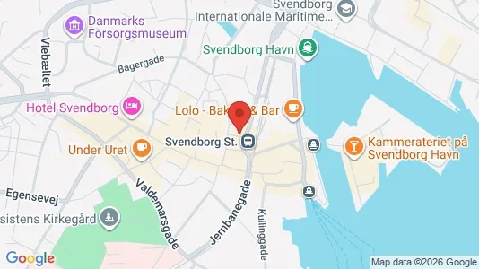 Erhvervslokaler til leje i Svendborg - kort over placeringen