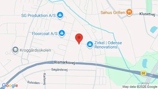 Erhvervslokaler til leje i Odense N - kort over placeringen