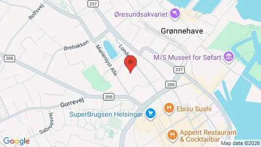 Erhvervslokaler til leje i Helsingør - kort over placeringen
