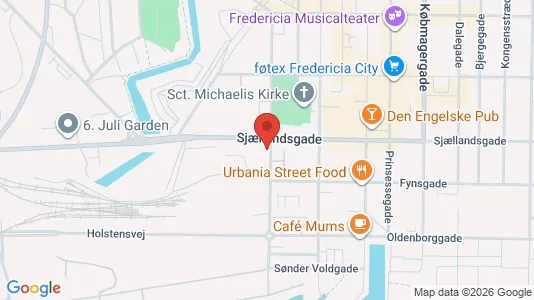 Erhvervslokaler til leje i Fredericia - kort over placeringen