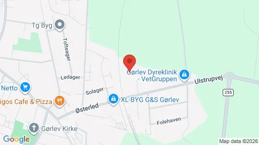 Erhvervslokaler til leje i Gørlev - kort over placeringen
